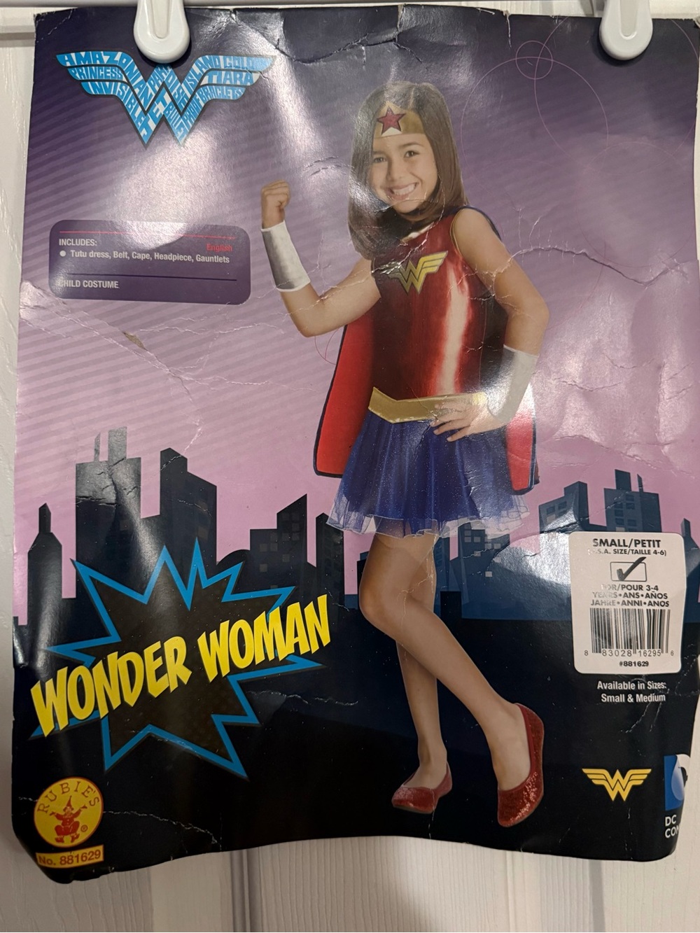 Kids Costume - Red, Blue & Gold Cape Dress